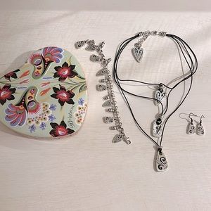Brighton Brazilian Heart necklace, bracelet, earring set